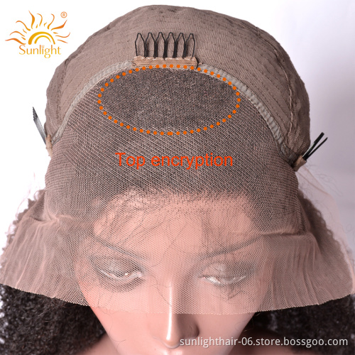 Peruvian real human hair pre plucked 150 density Malaysian curly Lace Front 10A garde Wigs Afro Kinky Curly Frontal Wig
